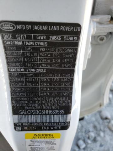 2017 Land Rover Discovery Sport Se VIN: SALCP2BG5HH689585 Lot: 56031384