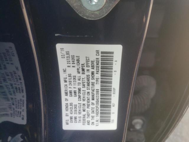 VIN 1HGCR3F09GA020989 2016 Honda Accord, Exl no.12