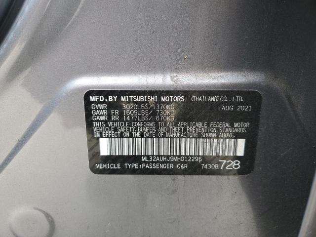 2021 Mitsubishi Mirage Es VIN: ML32AUHJ9MH012295 Lot: 54620914