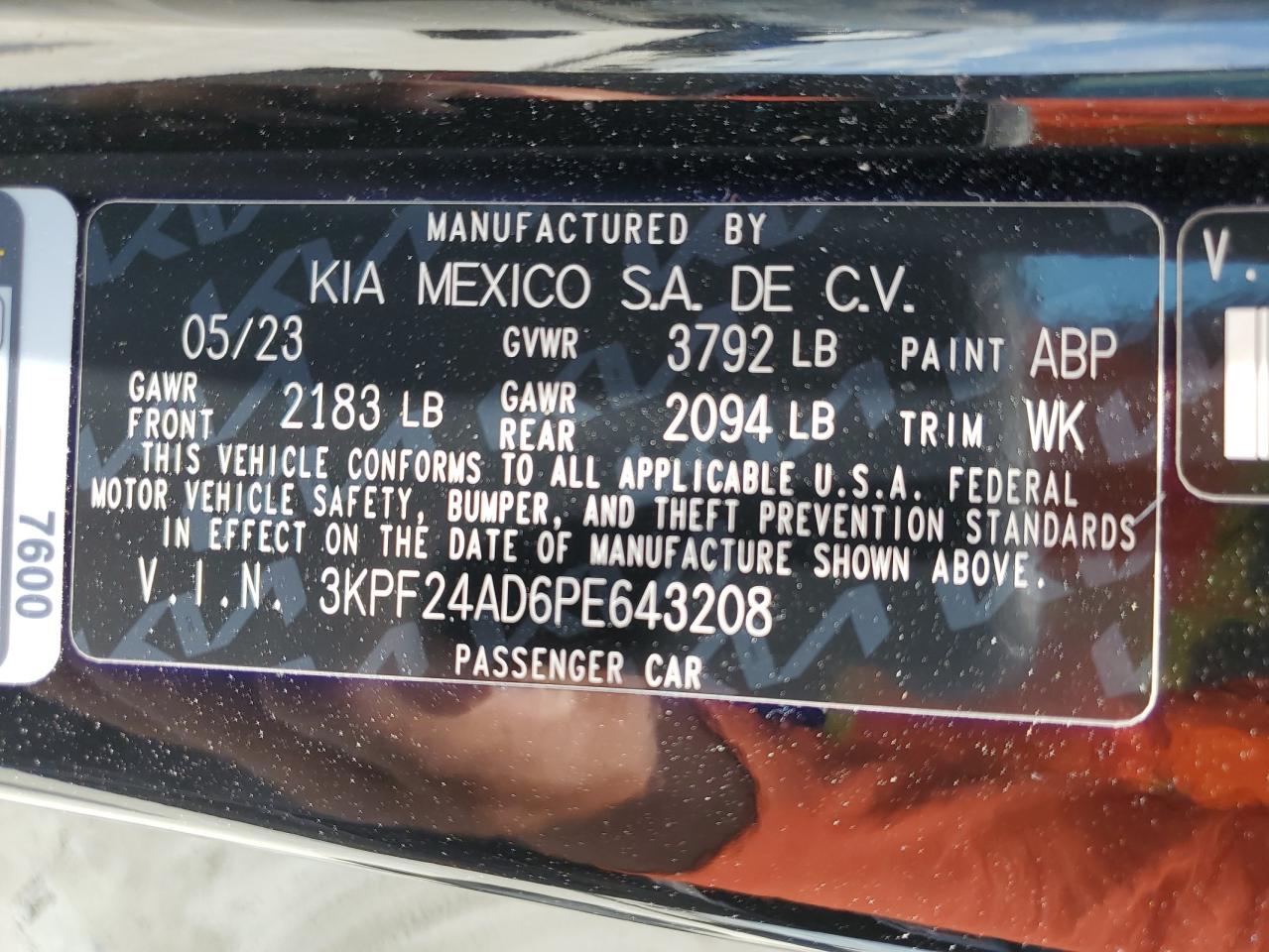 3KPF24AD6PE643208 2023 Kia Forte Lx