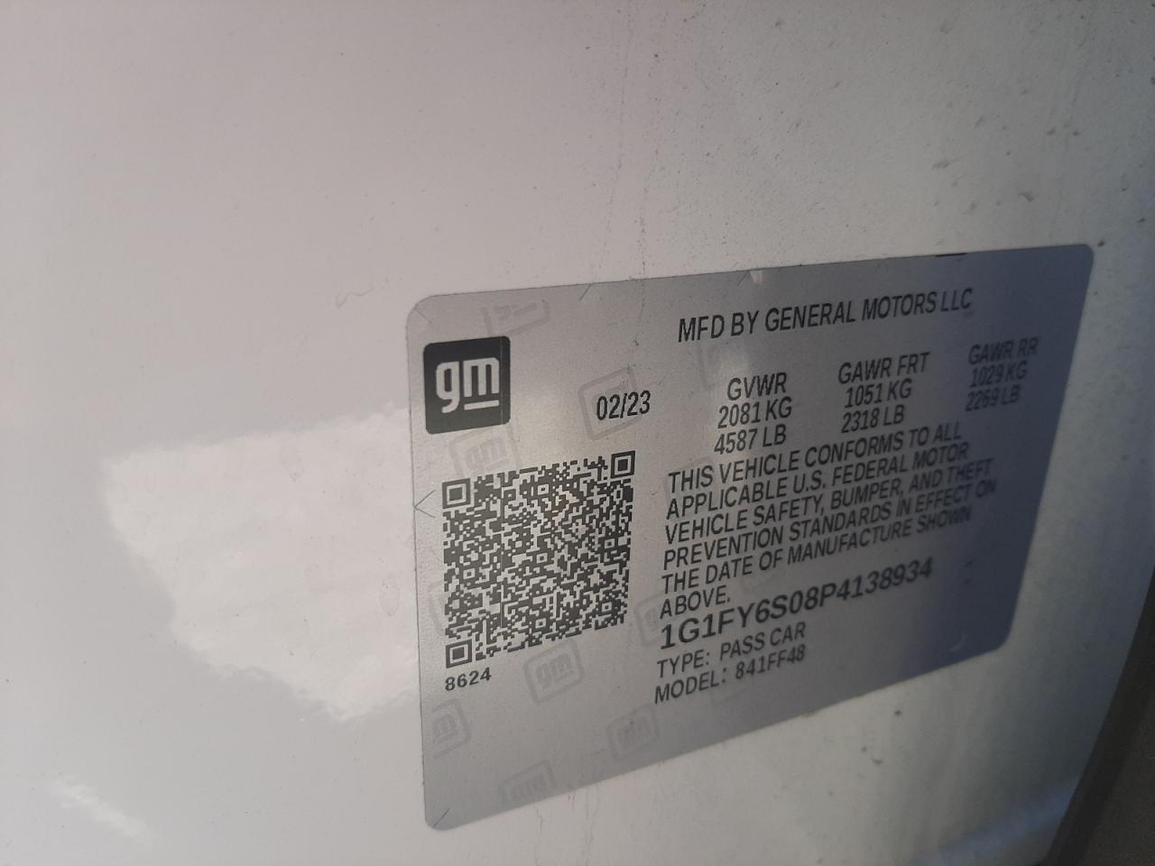 1G1FY6S08P4138934 2023 Chevrolet Bolt Euv Lt