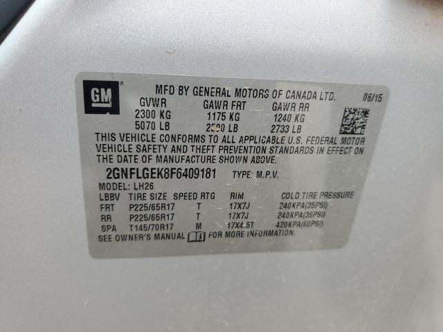 2GNFLGEK8F6409181 2015 Chevrolet Equinox Lt