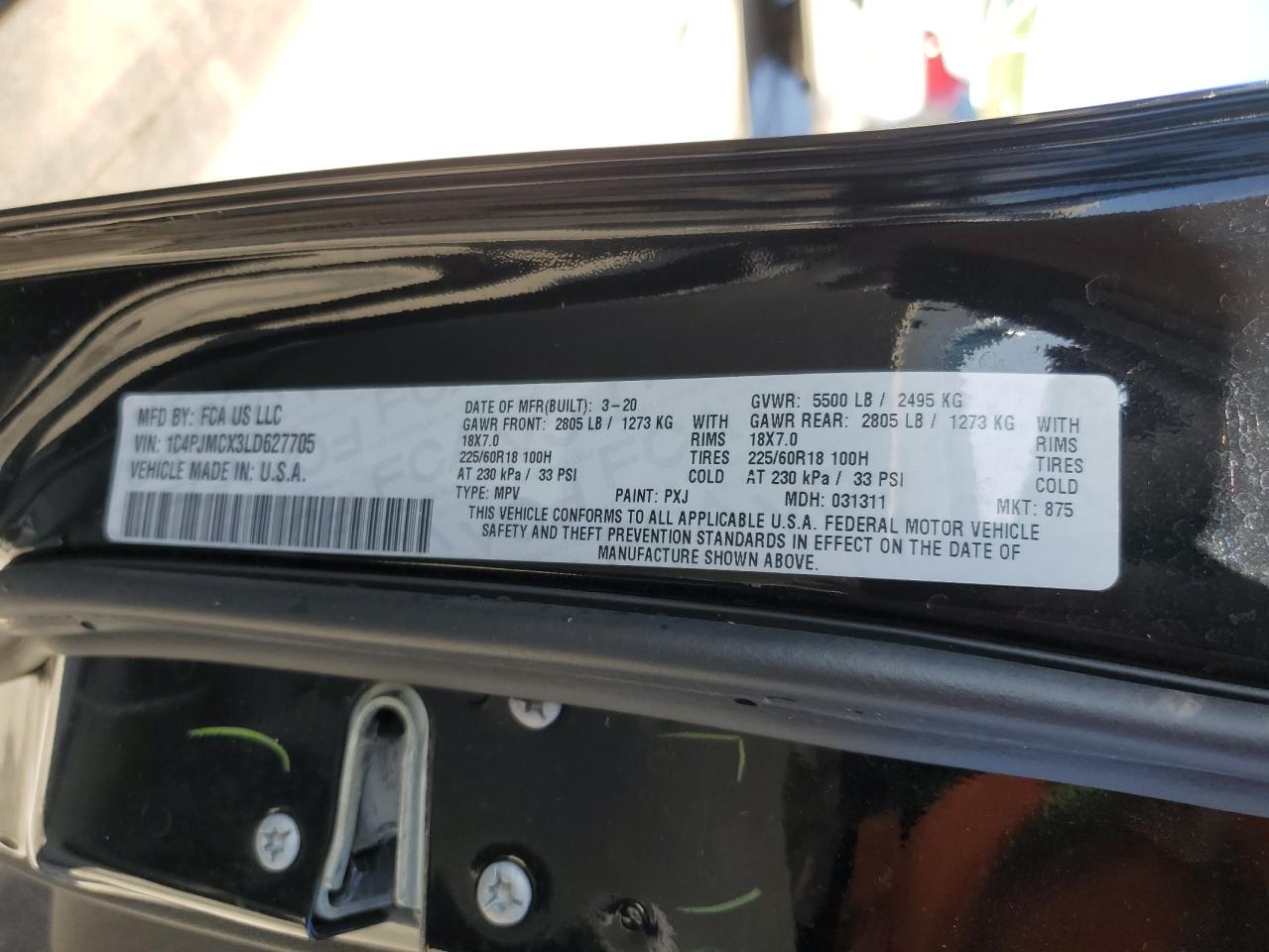 1C4PJMCX3LD627705 2020 Jeep Cherokee Latitude