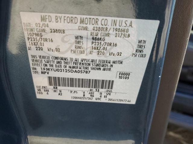 2005 Ford Escape Xlt VIN: 1FMYU03125DA05787 Lot: 56319864