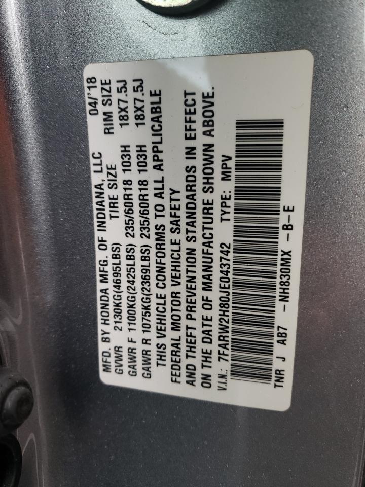 7FARW2H80JE043742 2018 Honda Cr-V Exl