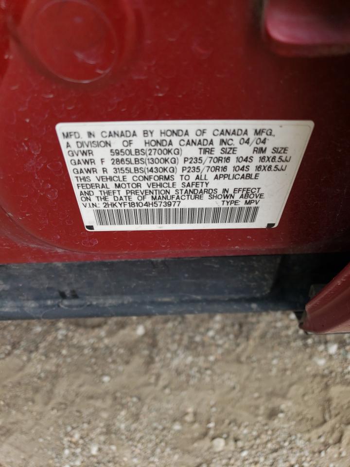 2HKYF18104H573977 2004 Honda Pilot Lx