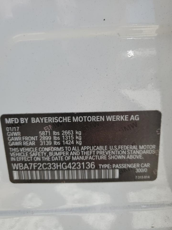 WBA7F2C33HG423136 2017 BMW 750 Xi
