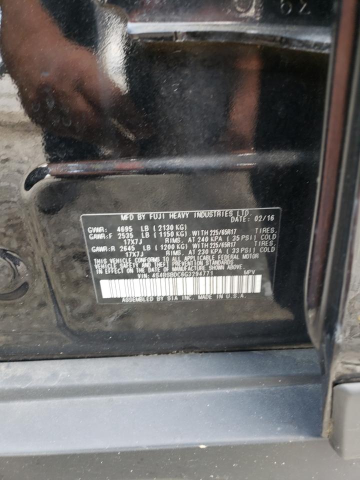 4S4BSBDC6G3294771 2016 Subaru Outback 2.5I Premium