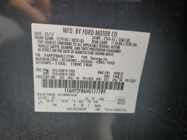 2017 Ford Taurus Limited VIN: 1FAHP2F86HG117789 Lot: 56710384