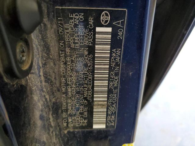 2011 Toyota Corolla Base VIN: JTDBU4EE0B9163576 Lot: 55367214