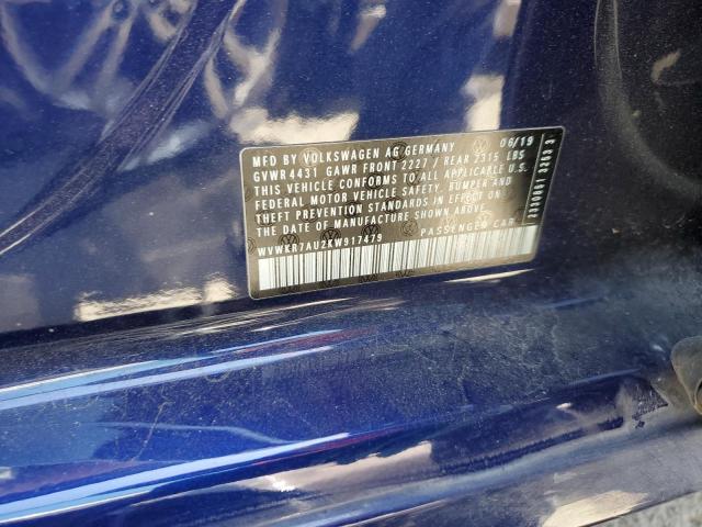 2019 VOLKSWAGEN E-GOLF SE - WVWKR7AU2KW917479