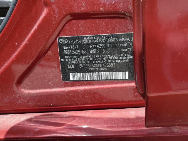 2012 Hyundai Sonata Gls VIN: 5NPEB4AC5CH423583 Lot: 56573864
