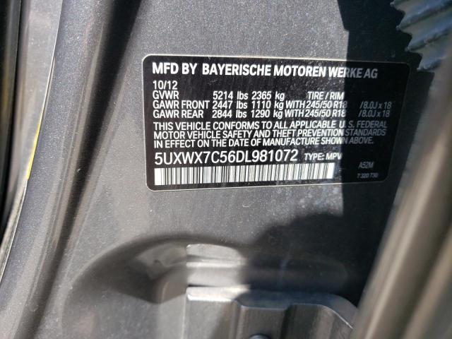 2013 BMW X3 xDrive35I VIN: 5UXWX7C56DL981072 Lot: 56946854