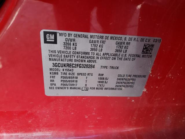 2015 Chevrolet Silverado K1500 Lt VIN: 3GCUKREC2FG328284 Lot: 54798434