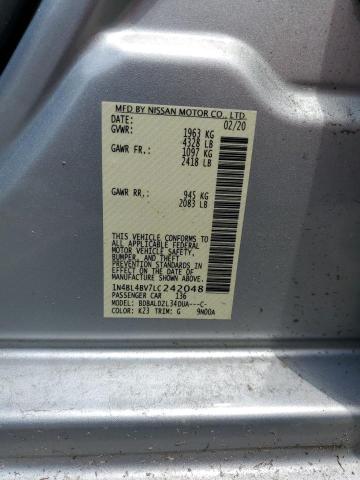 2020 Nissan Altima S VIN: 1N4BL4BV7LC242048 Lot: 54774264