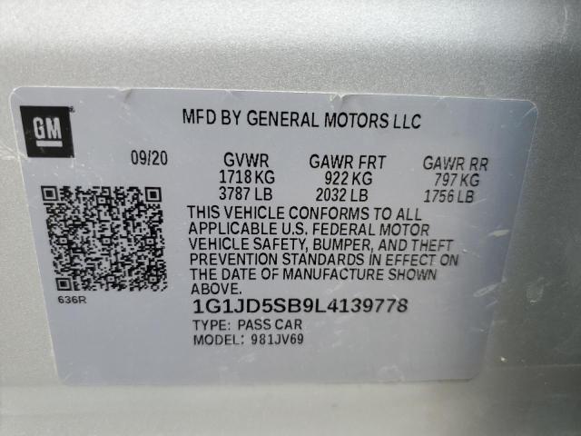 2020 Chevrolet Sonic Lt VIN: 1G1JD5SB9L4139778 Lot: 54059824