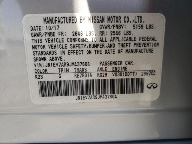 2018 Infiniti Q50 Luxe VIN: JN1EV7AR9JM437604 Lot: 55619284