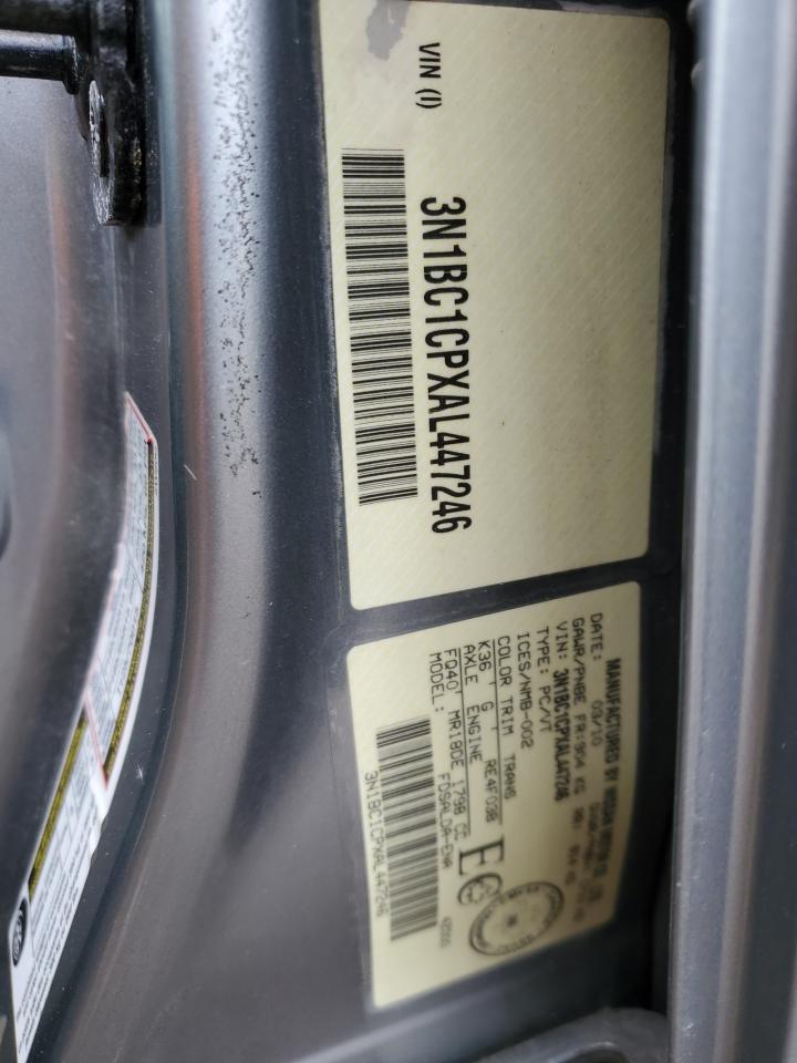 3N1BC1CPXAL447246 2010 Nissan Versa S