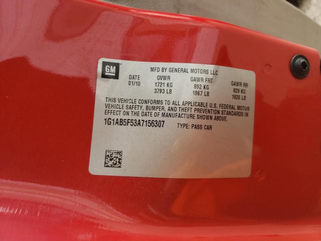 2010 Chevrolet Cobalt Ls VIN: 1G1AB5F53A7156307 Lot: 53456954
