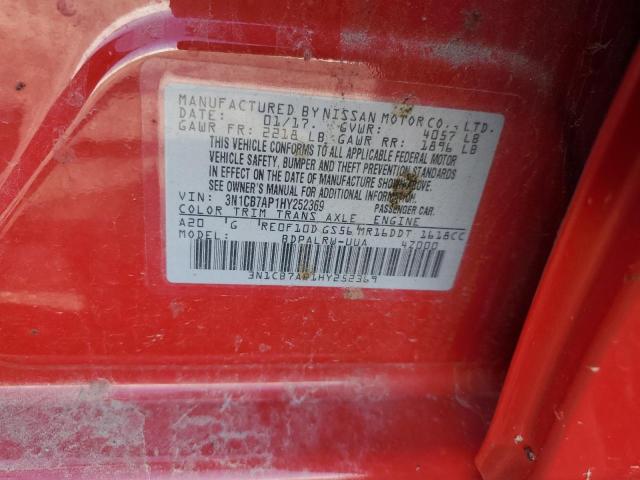 2017 Nissan Sentra Sr Turbo VIN: 3N1CB7AP1HY252369 Lot: 53972974