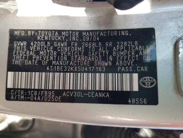 Lot #2510050446 2005 TOYOTA CAMRY LE salvage car