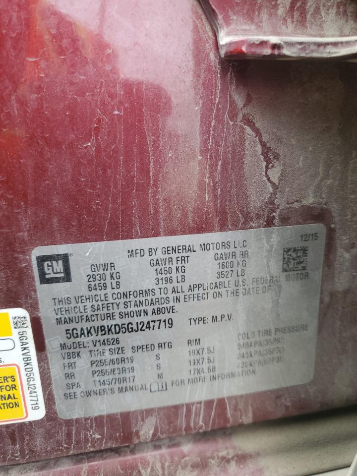 5GAKVBKD5GJ247719 2016 Buick Enclave