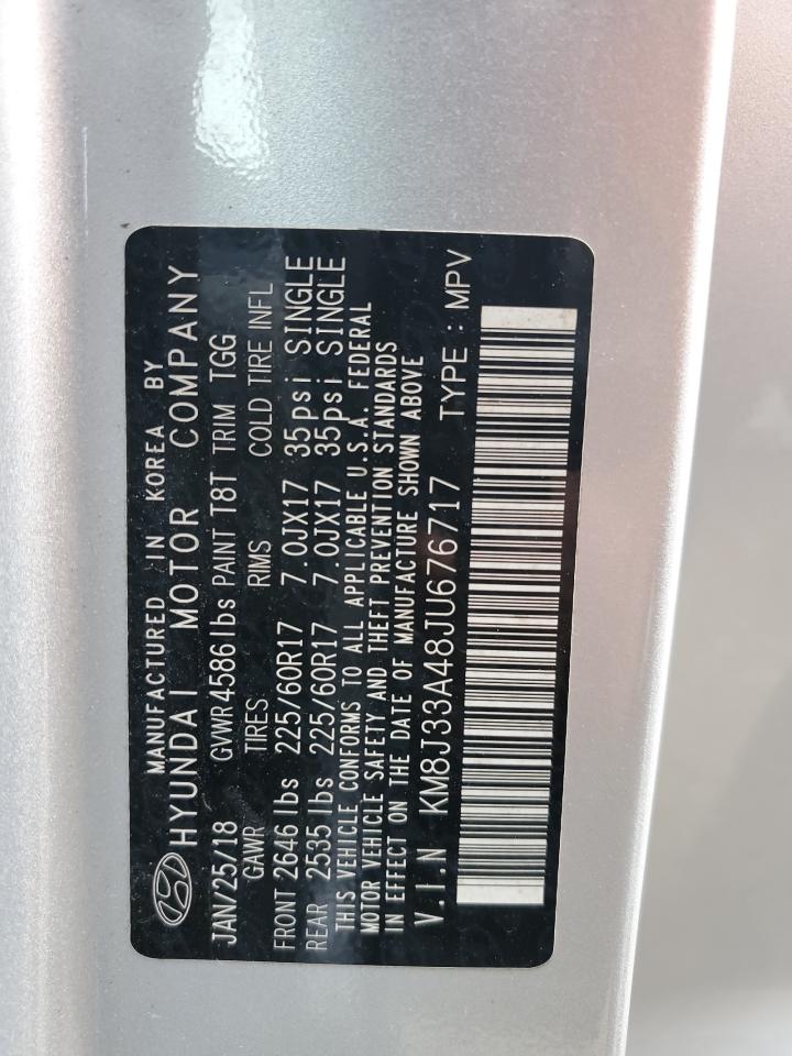 KM8J33A48JU676717 2018 Hyundai Tucson Sel