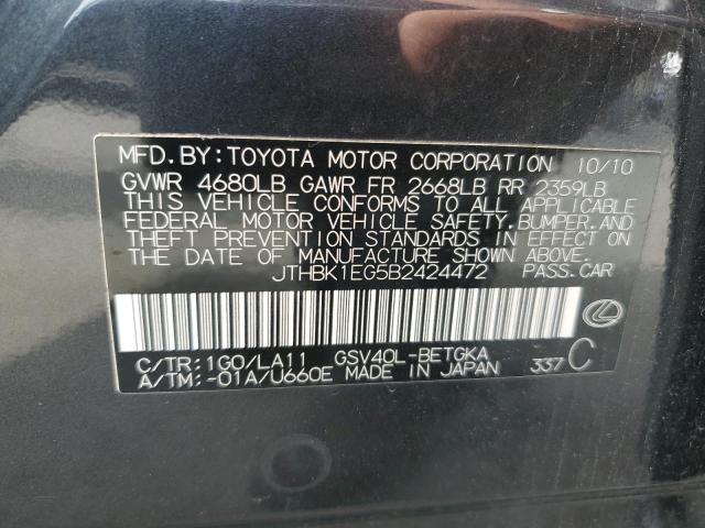 2011 Lexus Es 350 VIN: JTHBK1EG5B2424472 Lot: 53996734