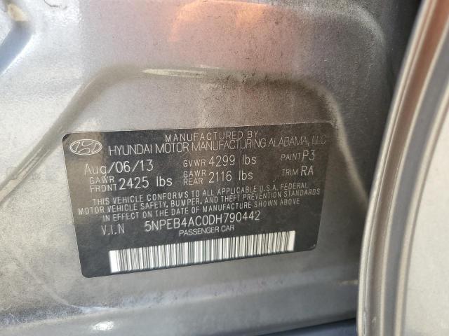 2013 Hyundai Sonata Gls VIN: 5NPEB4AC0DH790442 Lot: 55960314