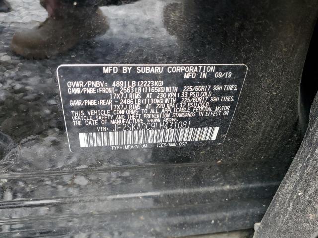 2020 Subaru Forester Premium VIN: JF2SKAGC9LH431081 Lot: 54674604
