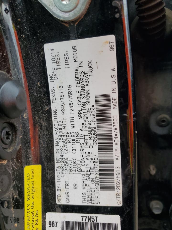 5TFJU4GN7FX070807 2015 Toyota Tacoma Double Cab Prerunner