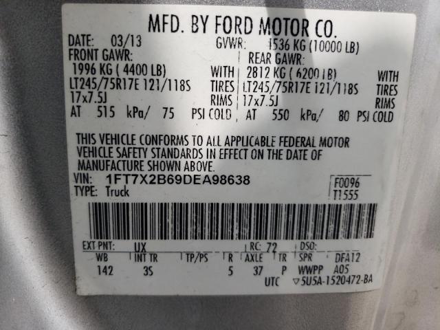 2013 Ford F250 Super Duty VIN: 1FT7X2B69DEA98638 Lot: 55007094