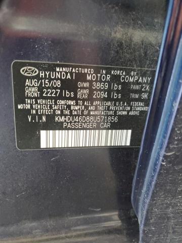 KMHDU46D88U571856 2008 Hyundai Elantra Gls