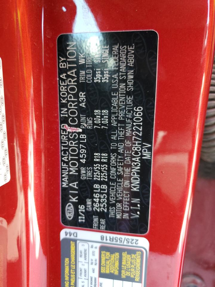 KNDPN3AC8H7221066 2017 Kia Sportage Ex