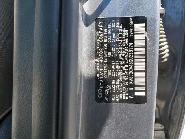 2016 Hyundai Tucson Limited VIN: KM8J3CA48GU238174 Lot: 54377414