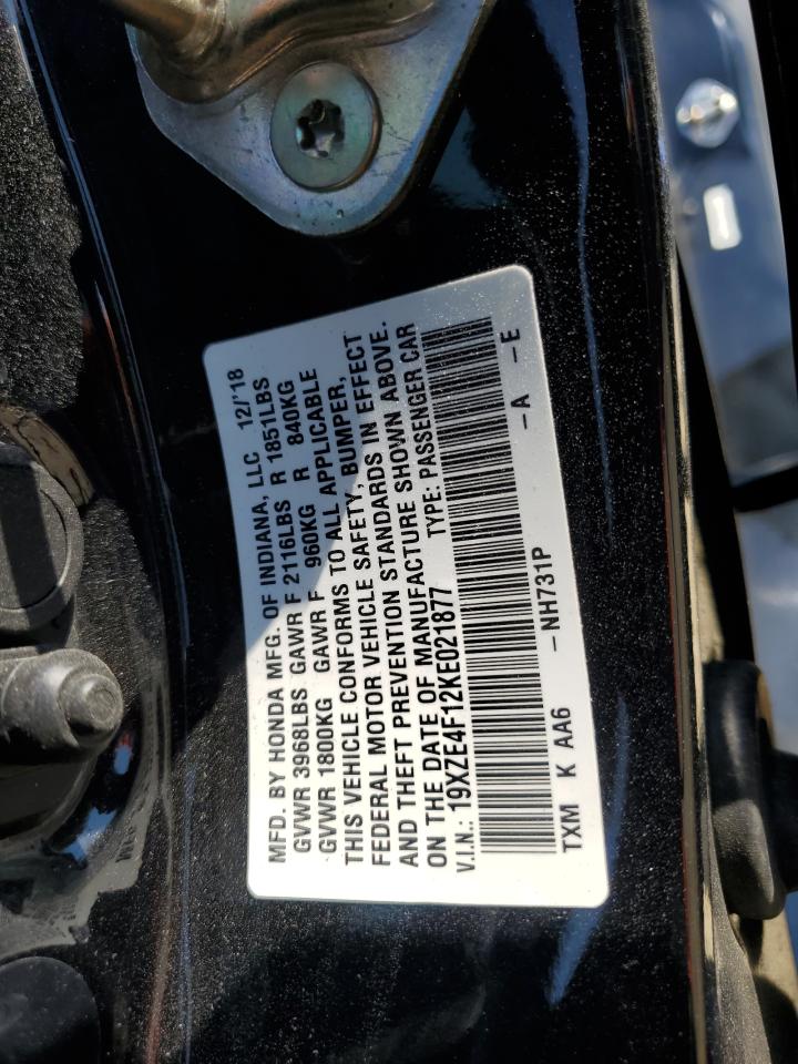 19XZE4F12KE021877 2019 Honda Insight Lx