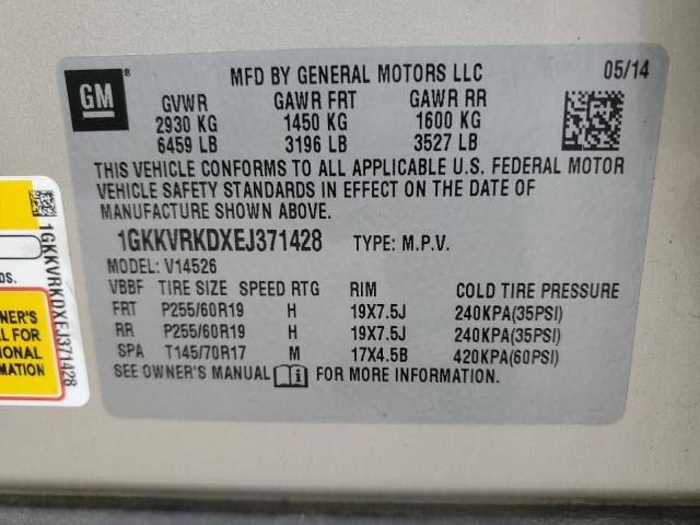 2014 GMC Acadia Slt-1 VIN: 1GKKVRKDXEJ371428 Lot: 53308584