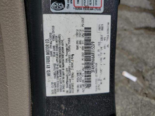 2010 Ford Fusion Se VIN: 3FAHP0HA6AR115379 Lot: 55631614