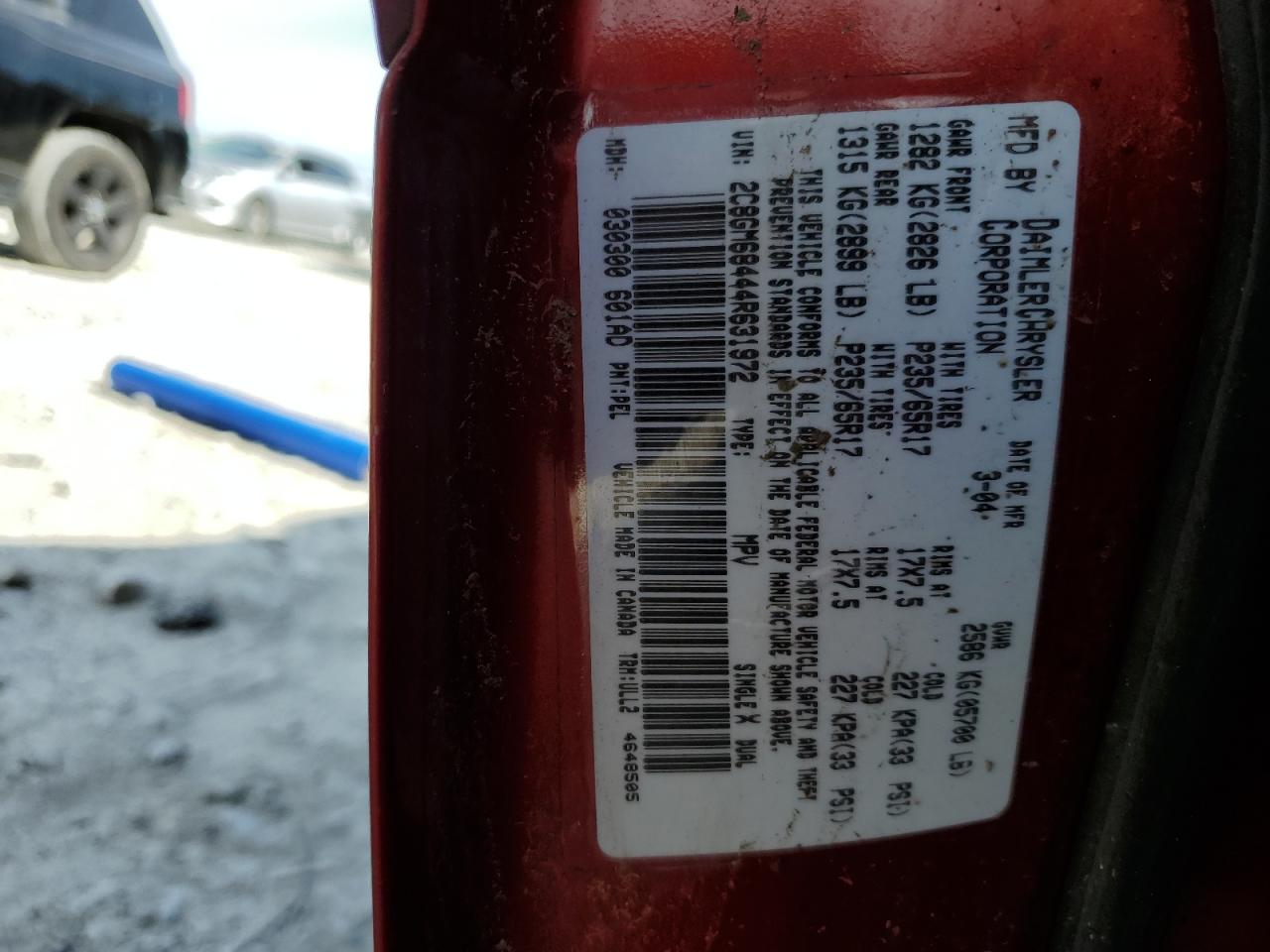 2C8GM68444R631972 2004 Chrysler Pacifica