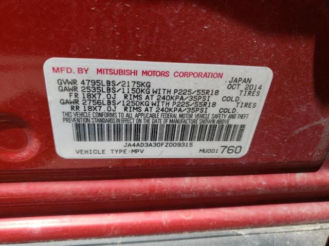 2015 Mitsubishi Outlander Se VIN: JA4AD3A30FZ009315 Lot: 55873404