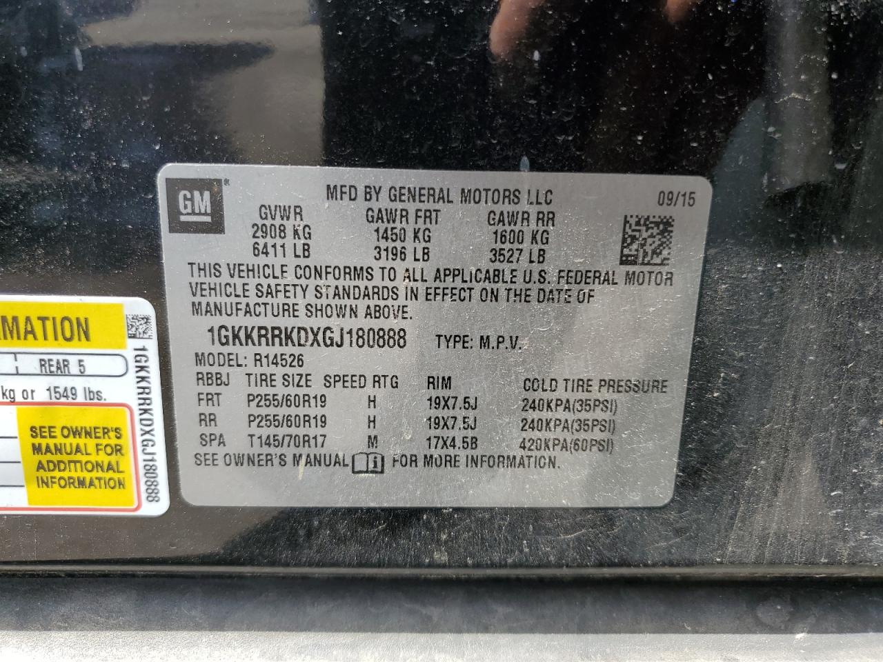 1GKKRRKDXGJ180888 2016 GMC Acadia Slt-1