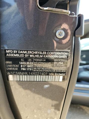 2004 Chrysler Crossfire Limited VIN: 1C3AN69L14X021401 Lot: 54021844