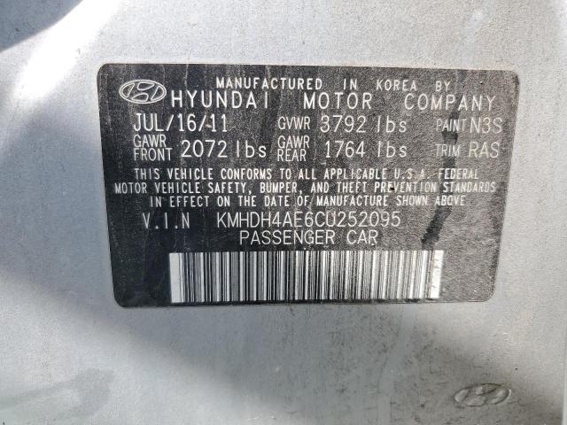 2012 Hyundai Elantra Gls VIN: KMHDH4AE6CU252095 Lot: 61704654