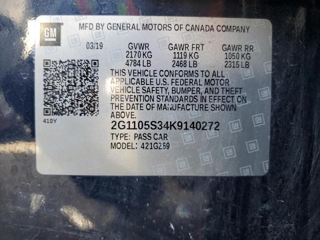2019 Chevrolet Impala Premier VIN: 2G1105S34K9140272 Lot: 55114374