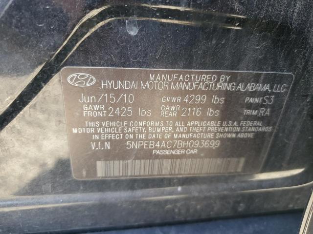 2011 Hyundai Sonata Gls VIN: 5NPEB4AC7BH093699 Lot: 54195864