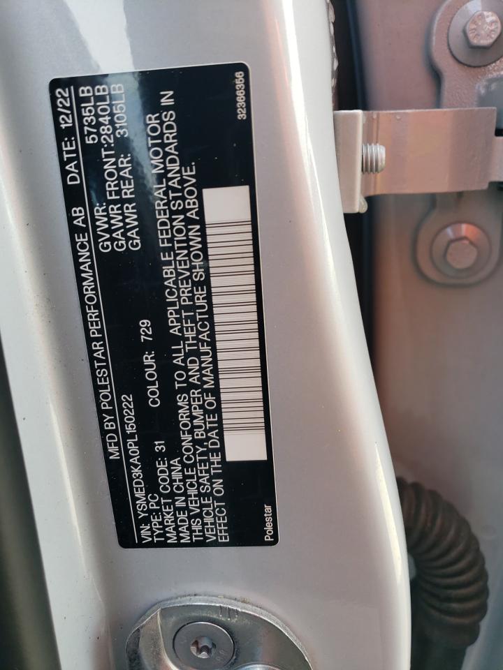 YSMED3KA0PL150222 2023 Polestar 2