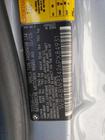 2006 BMW 325 Ci VIN: WBABW33426PX84931 Lot: 56631364