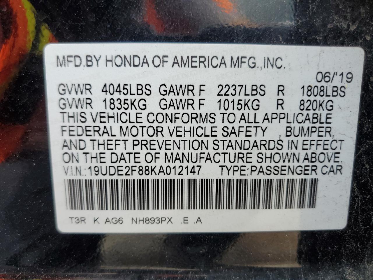 19UDE2F88KA012147 2019 Acura Ilx Premium A-Spec