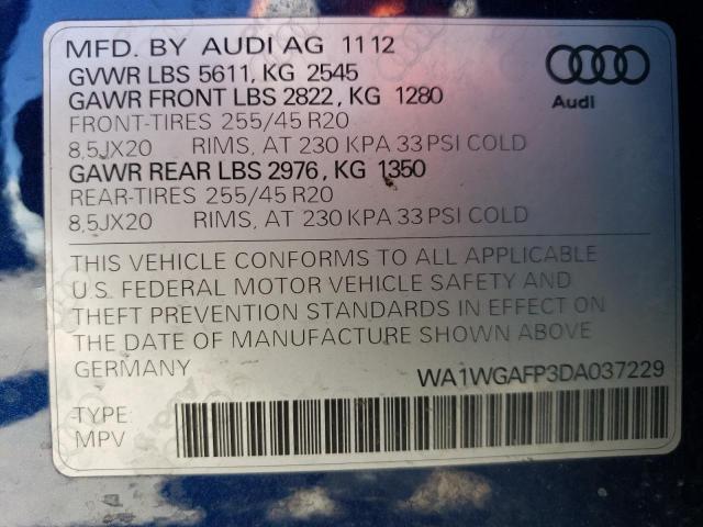 VIN WA1WGAFP3DA037229 2013 Audi Q5, Prestige no.13