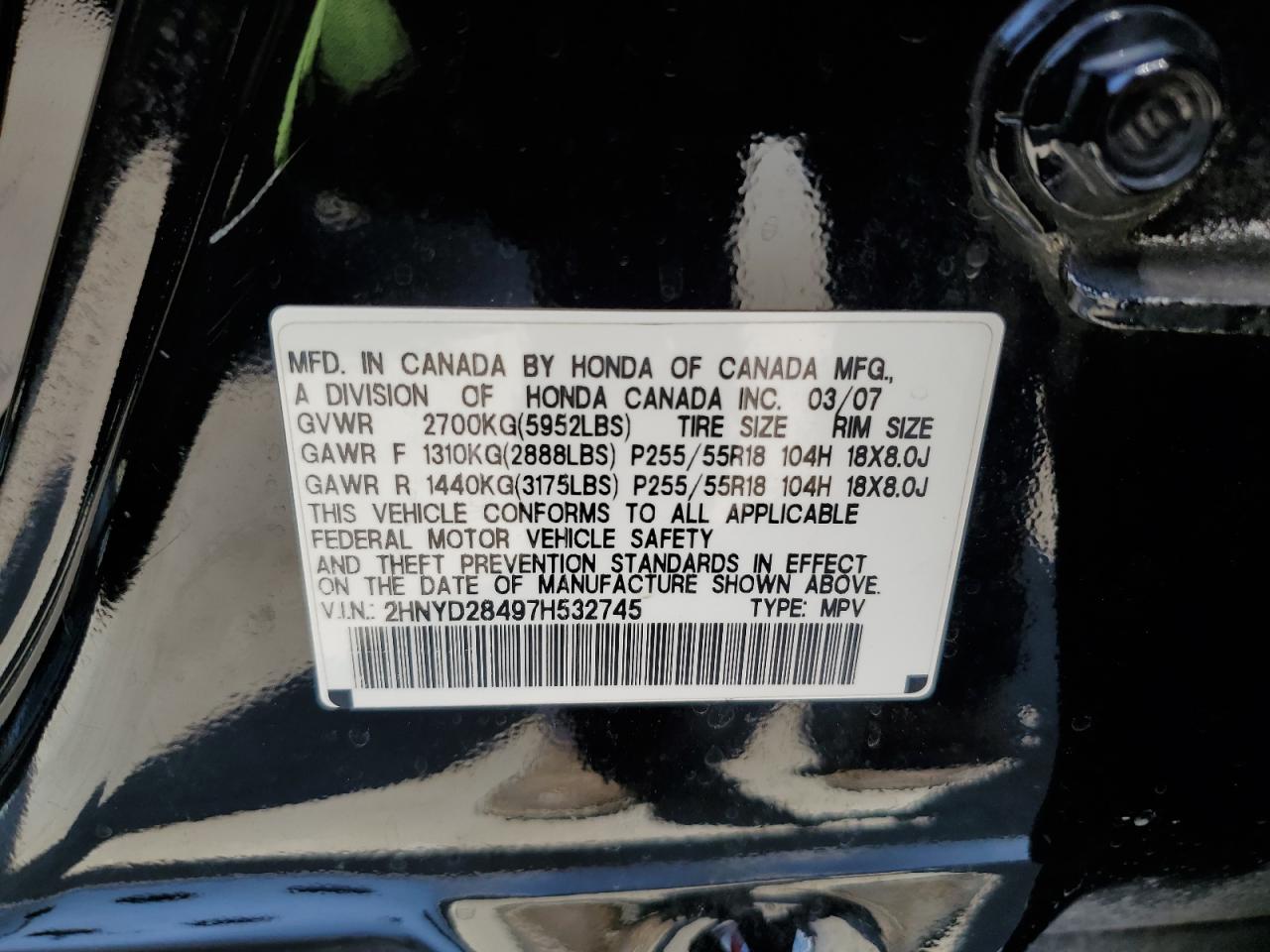 2HNYD28497H532745 2007 Acura Mdx Technology